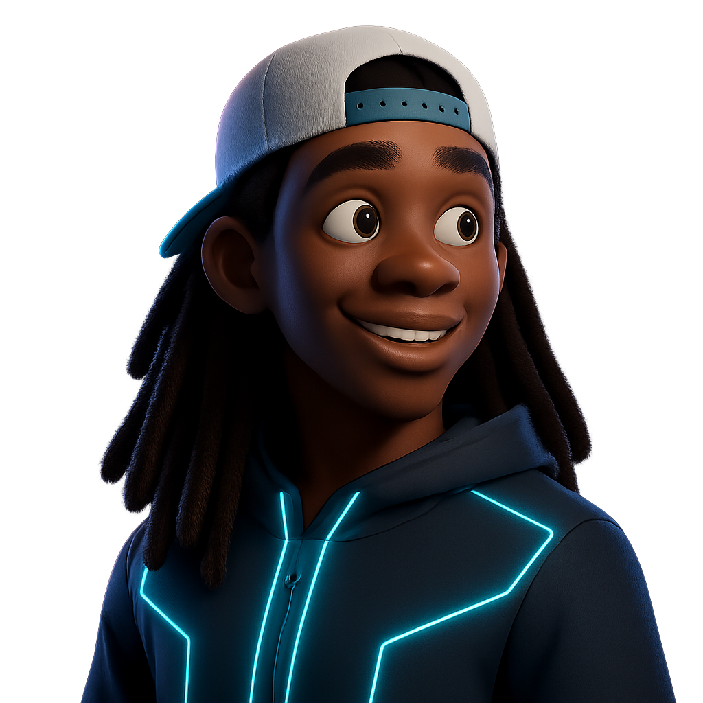 Stylized 3D character — the solo director behind the empire